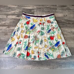 J.Crew Factory Tropical Hawaiian Print Pleated Skirt Size 12 Knee Length